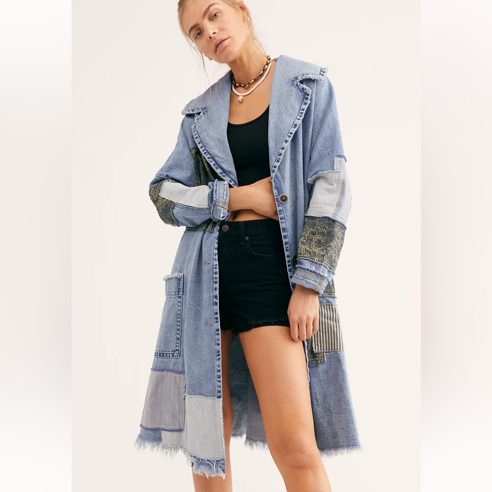 COPY - Free People Patchwork Denim Duster